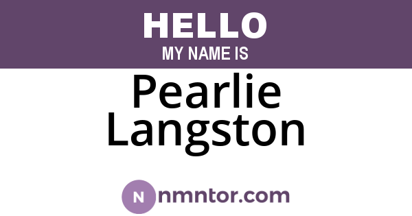 Pearlie Langston