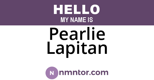 Pearlie Lapitan