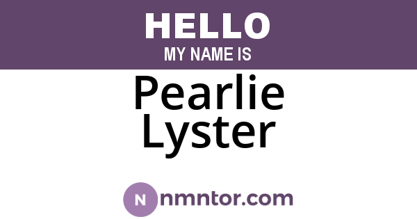 Pearlie Lyster