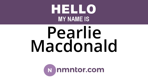 Pearlie Macdonald