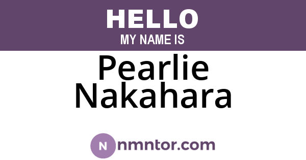 Pearlie Nakahara