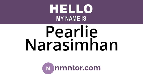 Pearlie Narasimhan