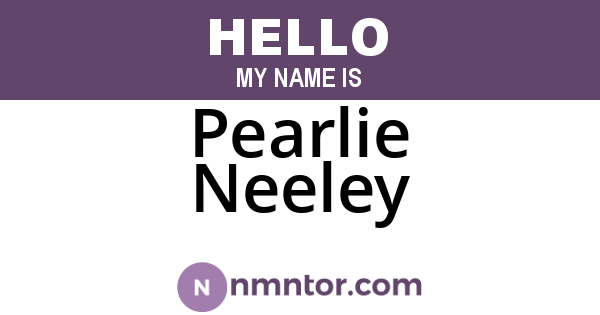 Pearlie Neeley