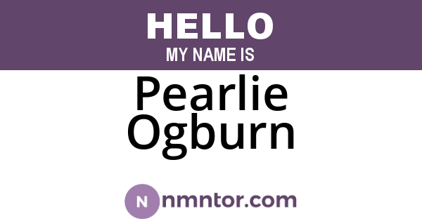 Pearlie Ogburn