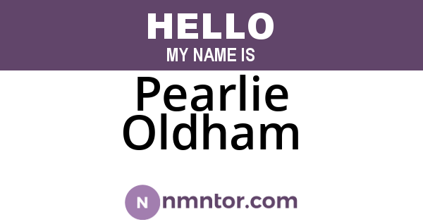 Pearlie Oldham