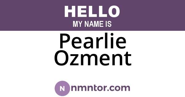 Pearlie Ozment
