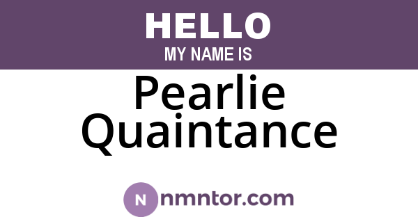 Pearlie Quaintance
