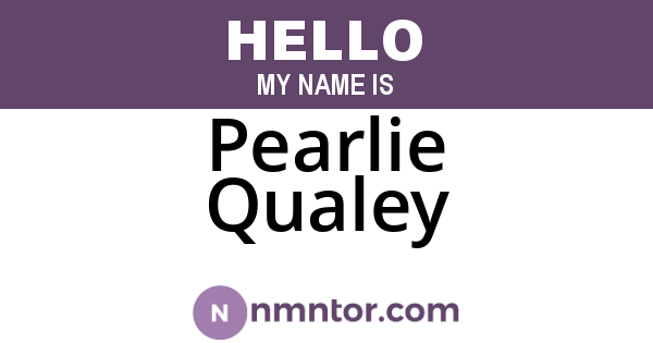 Pearlie Qualey