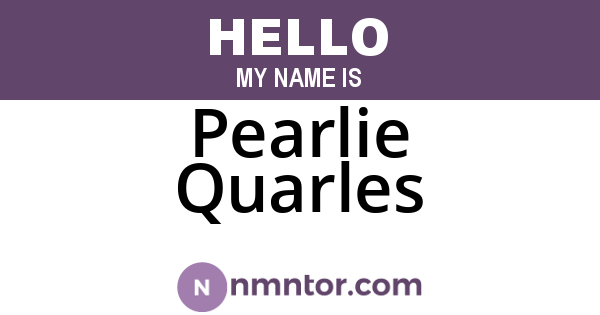 Pearlie Quarles