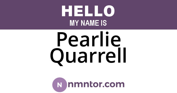 Pearlie Quarrell