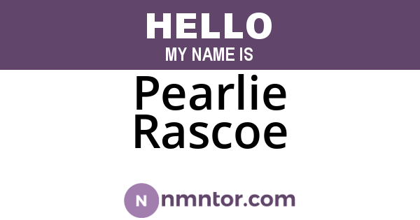 Pearlie Rascoe