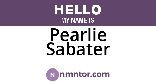 Pearlie Sabater