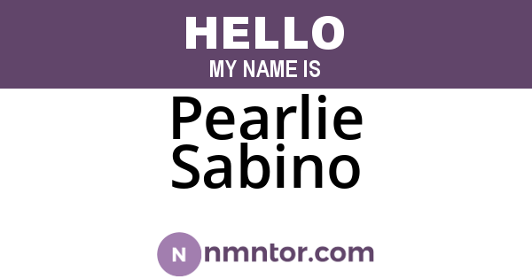 Pearlie Sabino