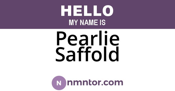 Pearlie Saffold