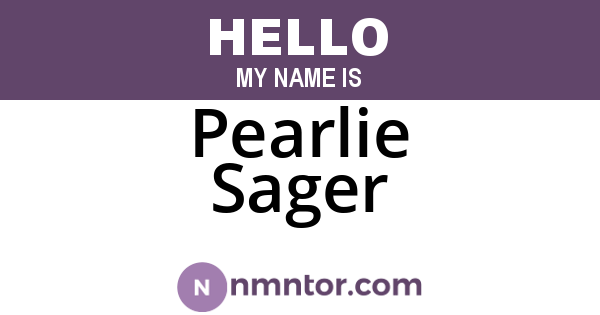 Pearlie Sager