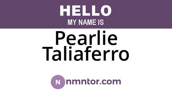 Pearlie Taliaferro