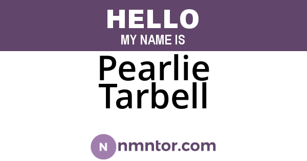 Pearlie Tarbell