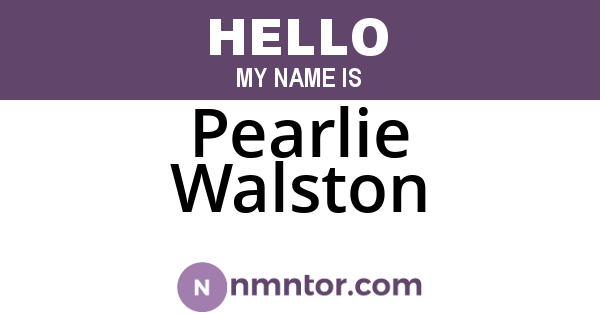 Pearlie Walston