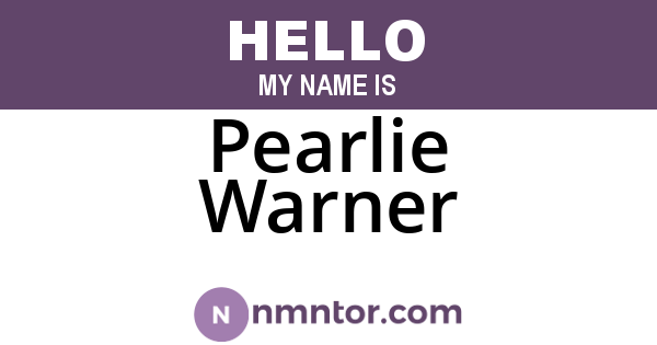 Pearlie Warner