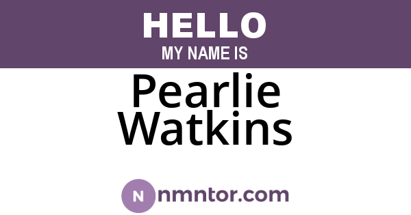Pearlie Watkins
