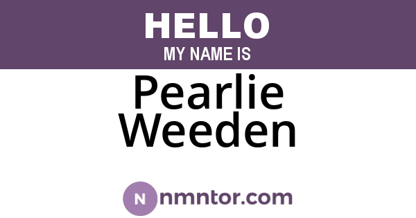 Pearlie Weeden