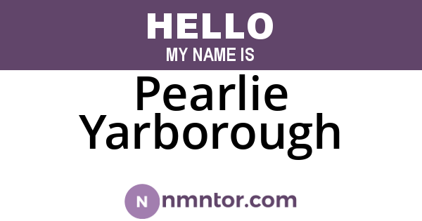 Pearlie Yarborough