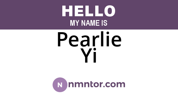Pearlie Yi