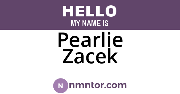 Pearlie Zacek