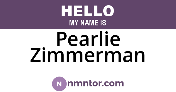 Pearlie Zimmerman