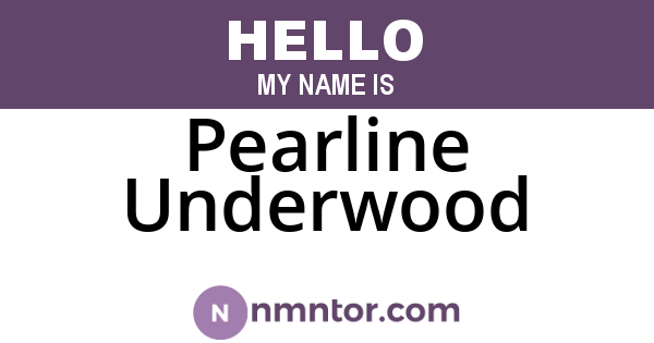 Pearline Underwood