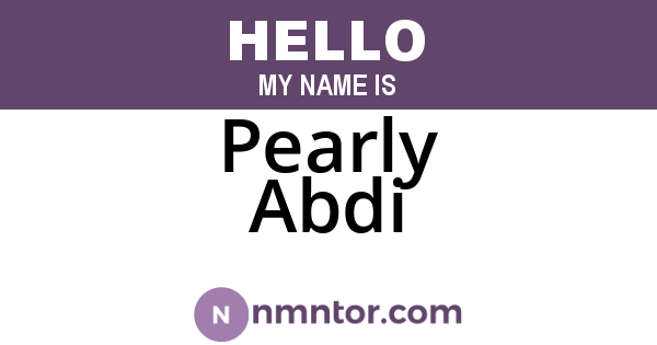 Pearly Abdi