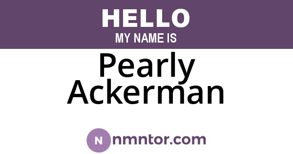 Pearly Ackerman