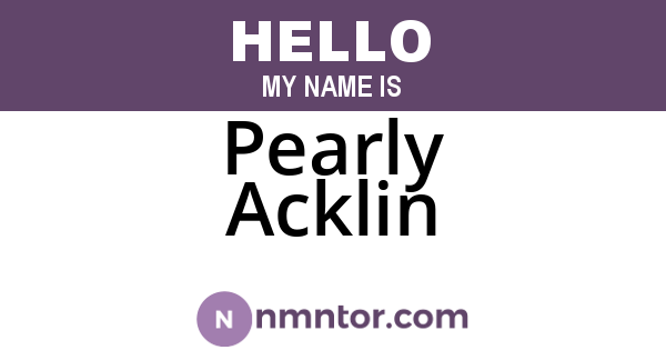 Pearly Acklin