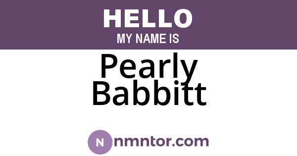 Pearly Babbitt