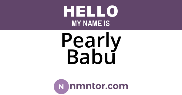 Pearly Babu
