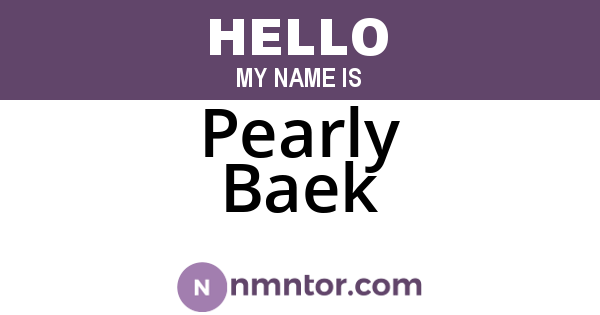 Pearly Baek