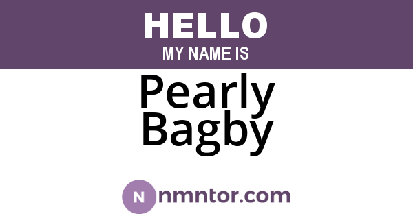 Pearly Bagby