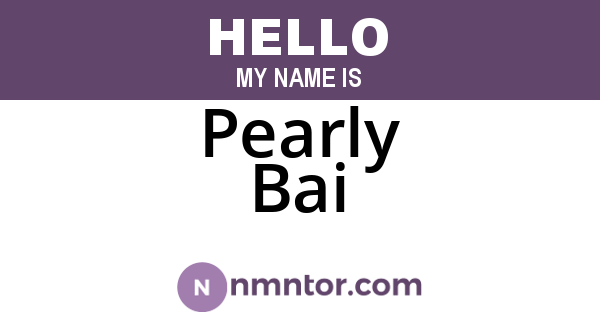 Pearly Bai