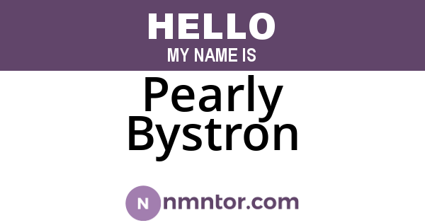 Pearly Bystron