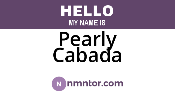 Pearly Cabada