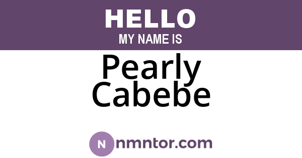 Pearly Cabebe
