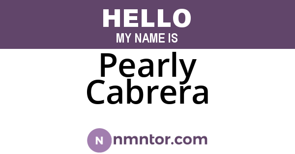 Pearly Cabrera