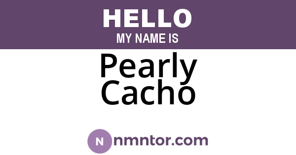 Pearly Cacho