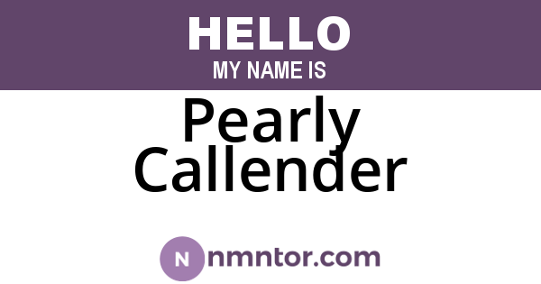 Pearly Callender