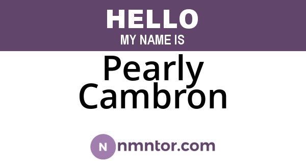 Pearly Cambron
