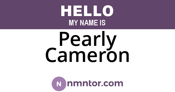 Pearly Cameron