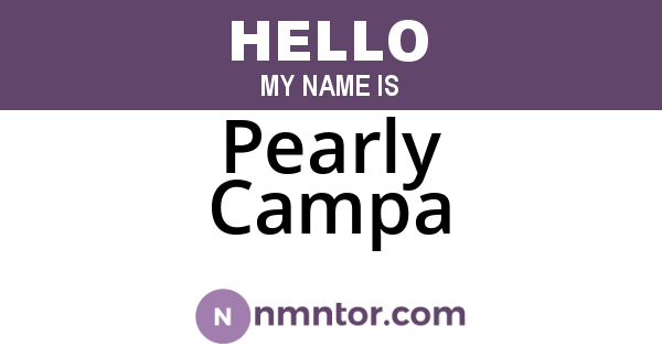 Pearly Campa