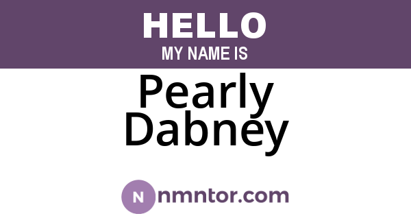 Pearly Dabney