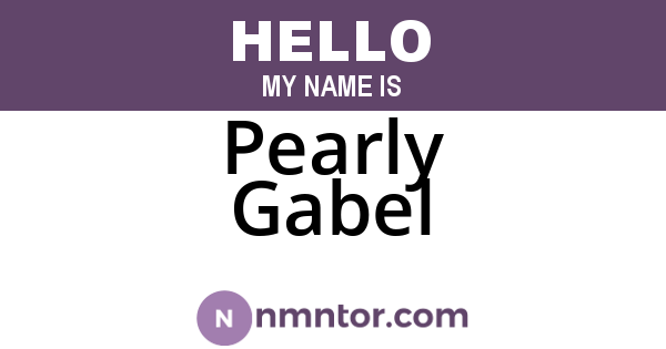 Pearly Gabel