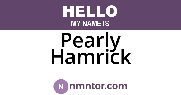 Pearly Hamrick